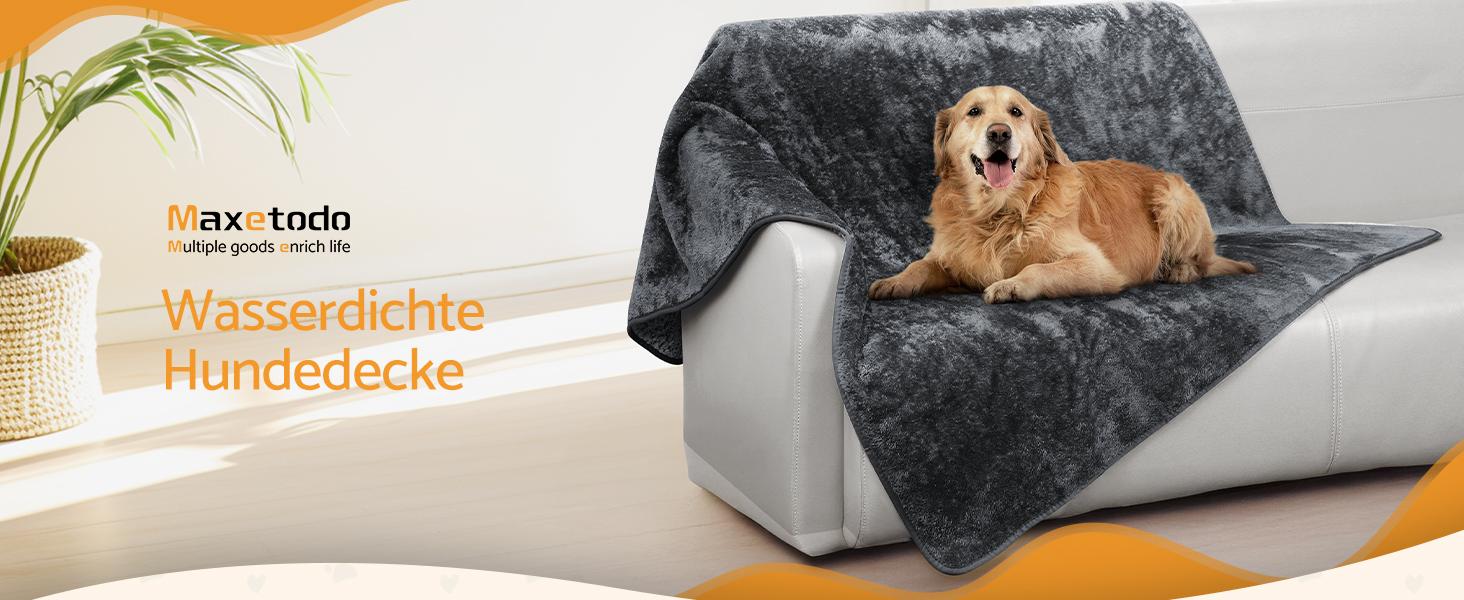 Водонепроникний коврик для собак 100x120 см - м'який, флісовий, для собак середніх порід до 16 кг, чорно-білий, підходить для вулиці та дивану