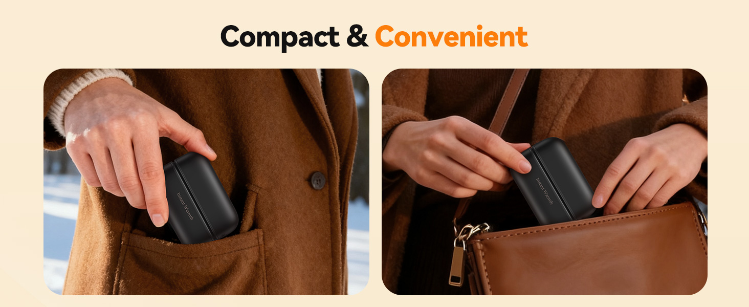 Електричний грієчка для рук 2-в-1 магнітний, 8000 mAh, 3 режими до 60°C, миттєвий нагрів, Dual USB-C, для активного відпочинку, подарунок, Raynauds, чорний