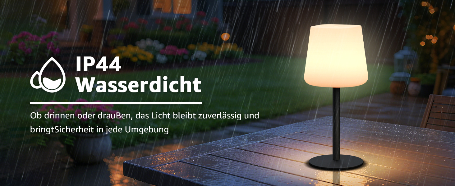 MALUX LED Акумуляторна Настільна Лампа: Бездротова, З Димером, 8 Кольорів, IP44 Водонепроникна, для Будинку, Саду, Готелю, Балкону