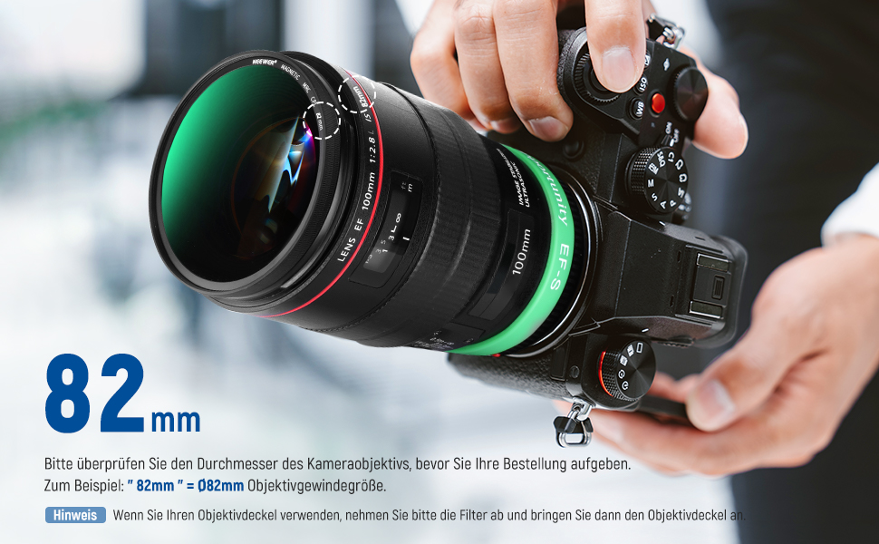 Набір фільтрів NEEWER 5-в-1 з магнітним кріпленням (82 мм): ND1000, CPL, UV, адаптерний кільце, кришка. 42-шарів покриття, ультратонкий, водонепроникний, стійкий до подряпин.