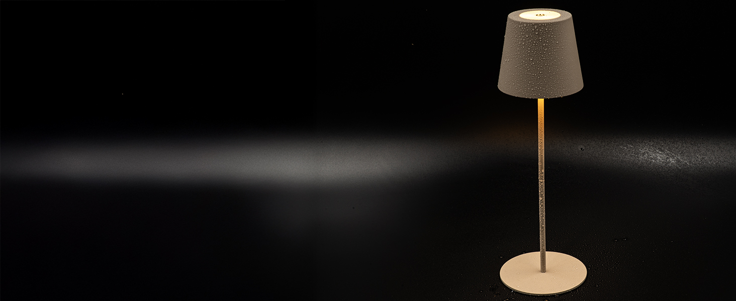 Світлодіодна настільна лампа Briloner бездротова з сенсорним керуванням, димування, регульована висота, бежева 36x10.5 см