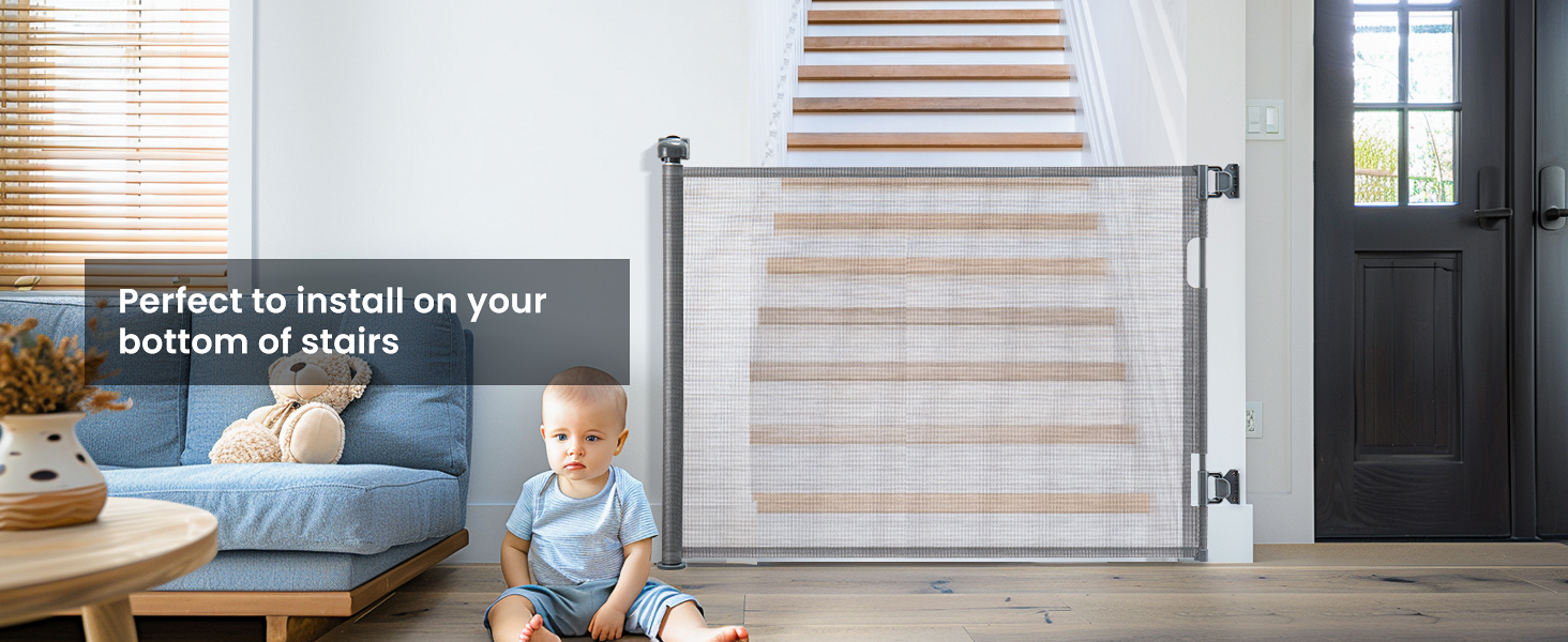 Зсувна захисна сітка для дитячих воріт та домашніх тварин, 55 см, 83 см, біла