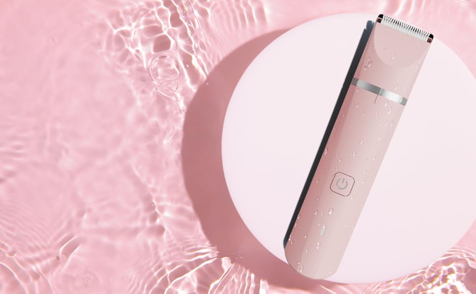 Електричний жіночий триммер для інтимної зони, рожевий. Бездротовий, водонепроникний для сухого та вологого гоління