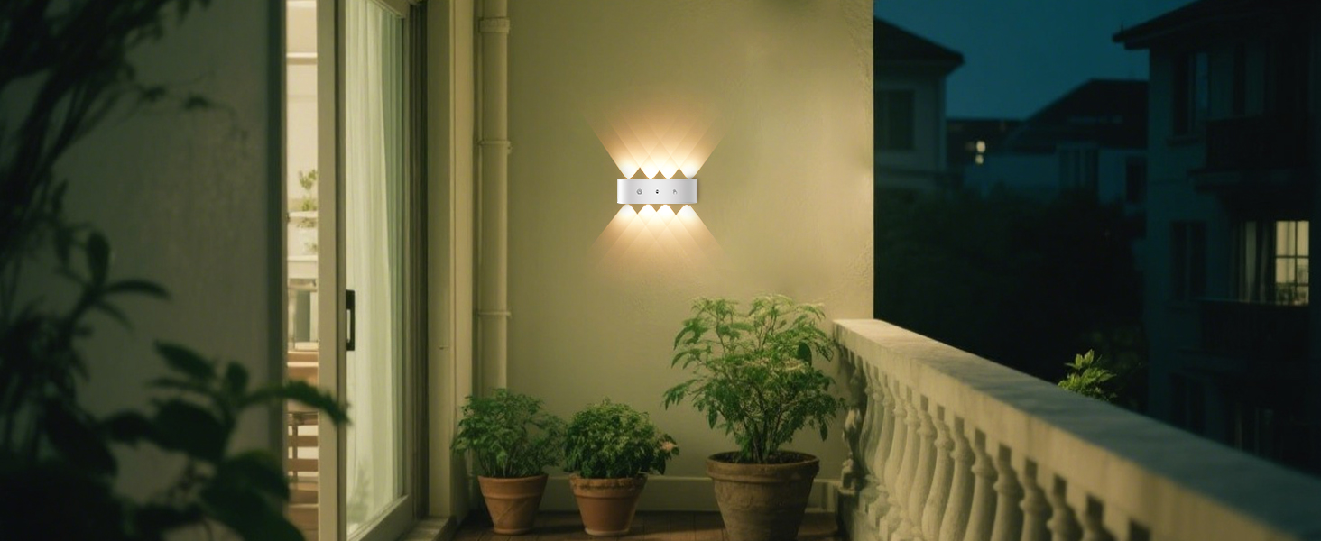 LED-стінні світильники на батарейках YrgePowk (2 шт.) з датчиком руху, USB-зарядка, 3 кольори, бездротові, білі