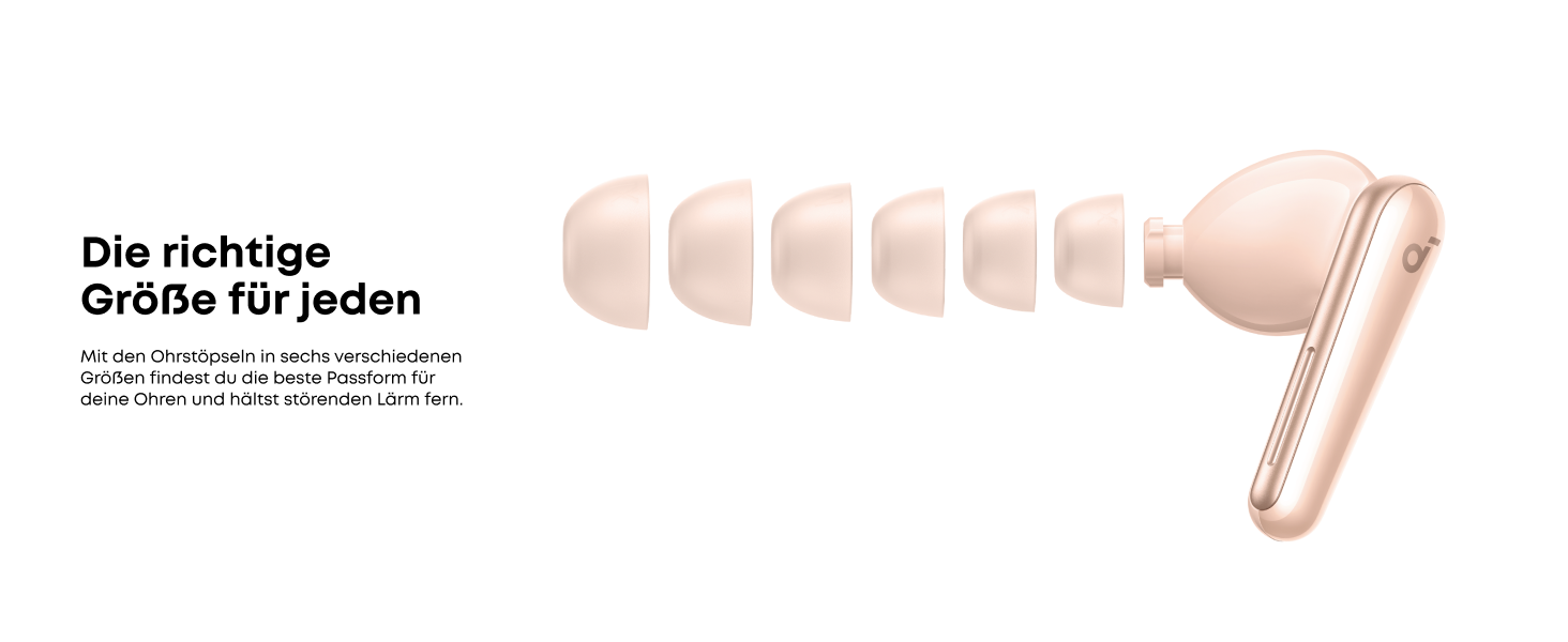 Soundcore Liberty 5 - бездротові навушники Anker з активним шумозаглушенням (ANC), Dolby Audio, швидкою зарядкою та 6 мікрофонами (Колір: Персиково-рожевий)