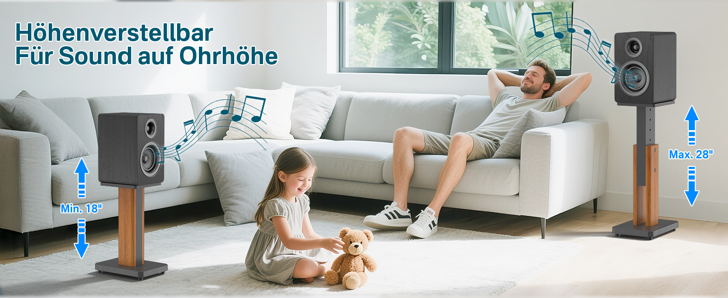 Регульовані підставки для акустики, сумісні з більшістю сателітної, студійної та поличкової акустики. Підходять для Klipsch, Edifier, Yamaha, JBL. Максимальне навантаження: 23 кг