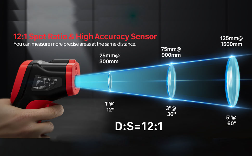 Інфрачервоний термометр лазерний, цифровий -37°F~1022°F (-32°C～550°C) - для кухні, приготування їжі, барбекю