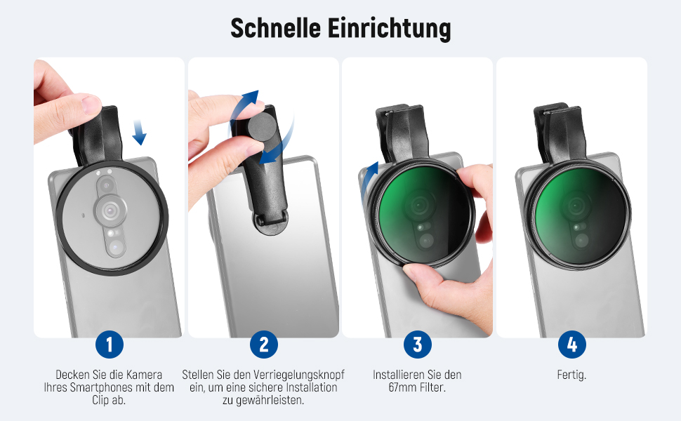 NEEWER Фільтр CPL 67mm для смартфонів та об'єктивів, циркулярний поляризаційний фільтр, сумісний з Android