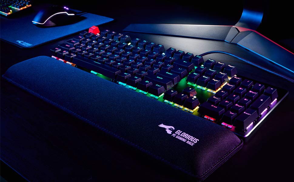 Підставка для зап'ястя клавіатури Glorious Gaming з підкладкою (300x100x17 мм, чорний)
