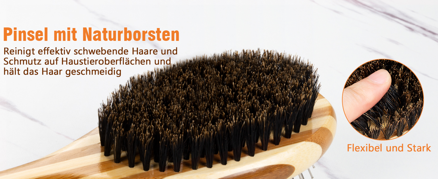 Щітка для котів та собак MELLIEX, щетина кабана та ігольчаста щітка, подвійна щітка для догляду за домашніми тваринами, гребінець для собак та котів з короткою та довгою шерстю