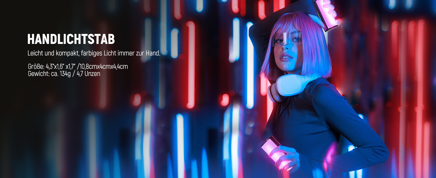 NEEWER LED відеосвітло з магнітним тримачем та штативом, RGB, 2500-8500K, 2500mAh, TL96RGB/TL97C (2 шт.)