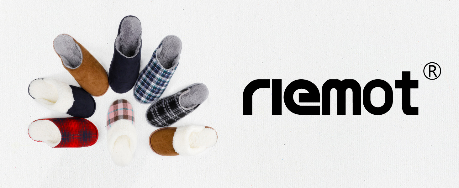 Тапочки для дому чоловічі Riehm, теплі, зручні, плюшеві, зрізані, для осені/зими, розмір 38-47, чорні, червоні, в клітинку