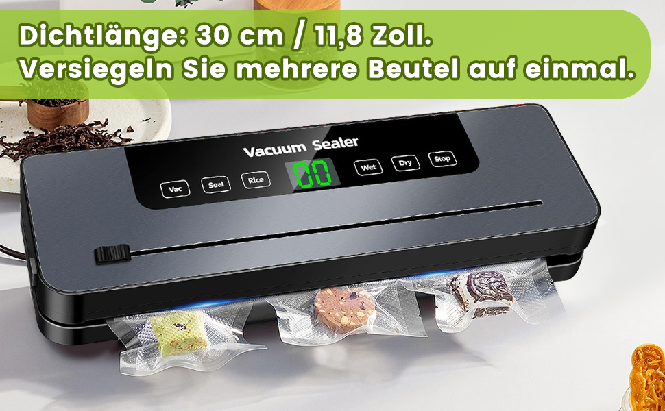 Професійний вакуумний пакувальник VIRIECH 5-в-1: 50 пакетів, вбудований ніж, для сухих та вологих продуктів