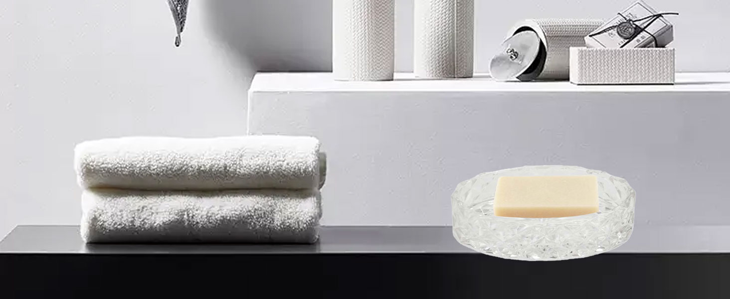 Набір аксесуарів для ванної кімнати Qivine 5 шт., блакитний: стакан для зубної пасти, дозатор мила, контейнер для ватних паличок. Сучасний набір скляних аксесуарів для ванної кімнати