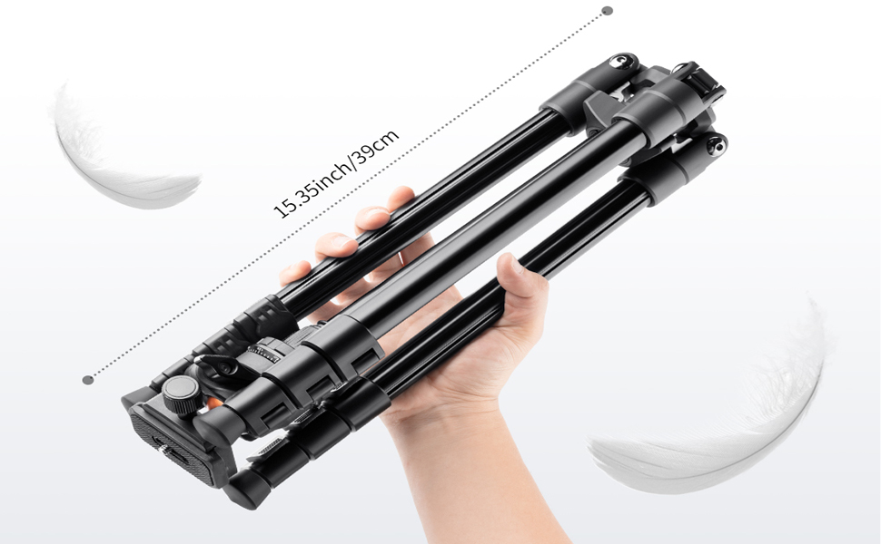 Подорожній штатив для камери K&F Concept 160 см, алюмінієвий трипод для DSLR з панорамною кулею 360° та швидким затискачем