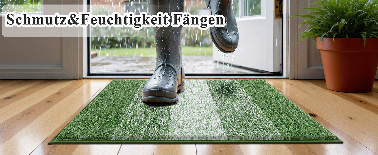 Килимок для дому та ванної кімнати SHACOS, 80 x 120 см, зелений. Антиковзка, швидковисихаюча, для входу та ванної кімнати