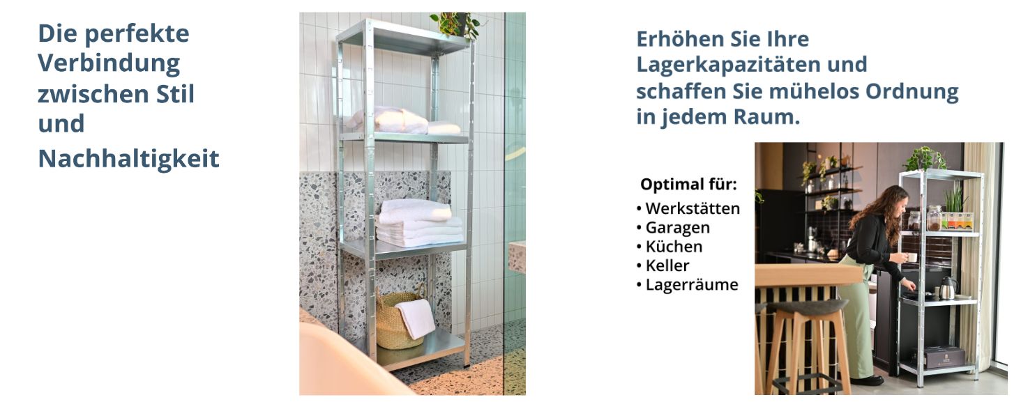 Металевий стелаж SCHULTE Regalwelt PowerMAX, 4 полиці, 65 кг, 180x60x40 см, оцинкований, для складу, майстерні, гаража, підвалу