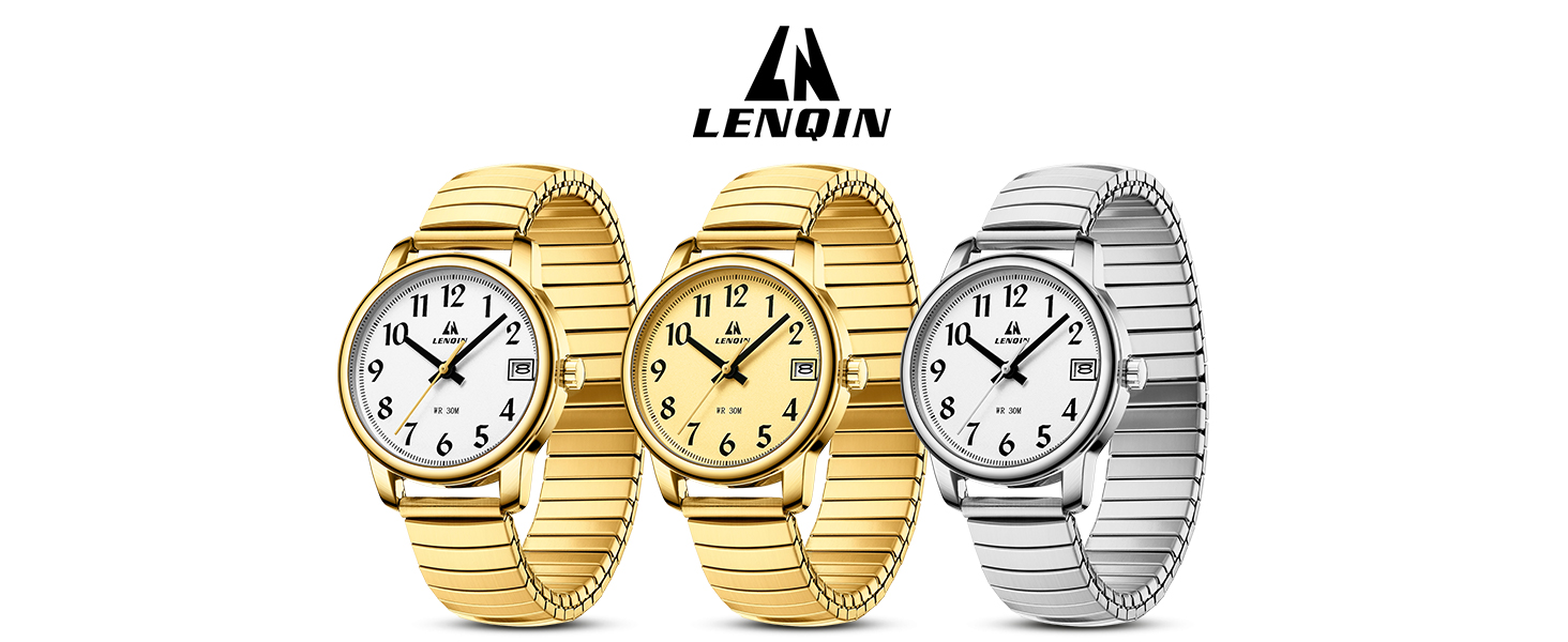 Жіночий годинник LN LENQIN: Водонепроникні годинники для жінок з нержавіючої сталі, кварцовий механізм, аналоговий дисплей, регульований ремінець, сріблястий колір, білий циферблат