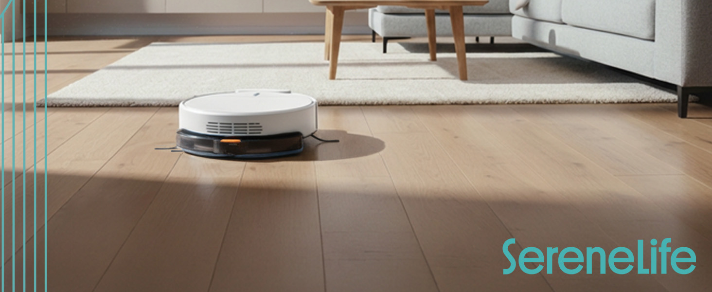 Робот-пилосос SereneLife з функцією миття підлоги, 3-в-1, з керуванням через додаток, для тварин та килимів, 700Pa