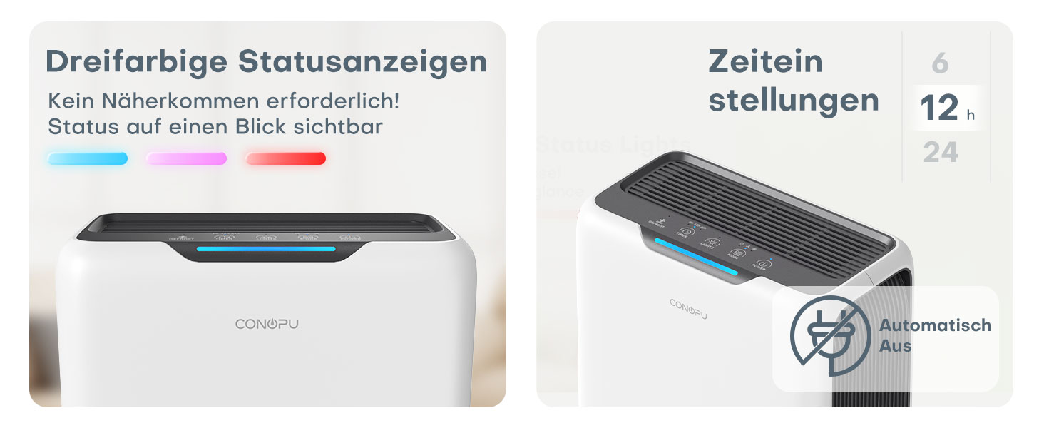 Електричний осушувач повітря CONOPU 3000 мл з автоматичним відтаванням та тихим режимом (30 дБ)