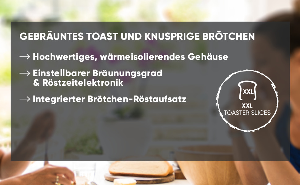 Тостер SEVERIN AT 2287 (білий/чорний) з підігрівом для булок, 700 Вт, з піддоном для крихт