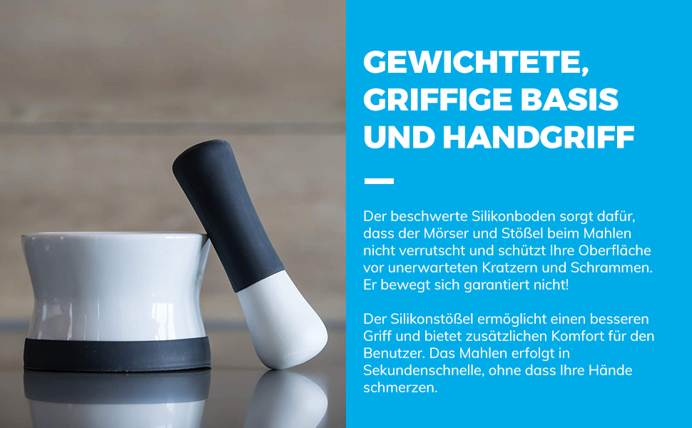 Набір для стукання (толкушки) EZ-Grip з червоного силікону та порцеляни, 11.5 см