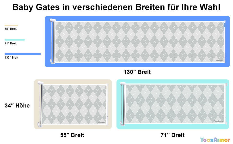 Захисний бар'єр для дитячих воріт, розтяжний, 0-140 см. Захист від падіння для дітей, котів та собак. Підходить для сходів, дверей, внутрішнього та зовнішнього використання. Розміри: 86x140 см
