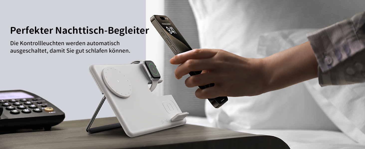 Зарядний пристрій JoyGeek 3-в-1 з MagSafe для Apple Watch, iPhone 16/15/14/13/12 та AirPods, складна зарядка