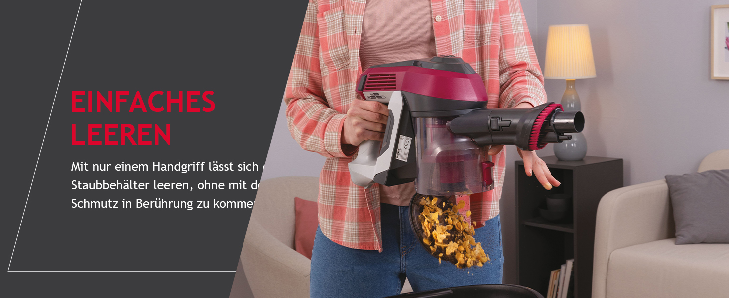 Бездротовий пилосос Hoover HF110H Pet: акумуляторний, без мішка, для дому та тварин, LED-підсвітка, XL-контейнер