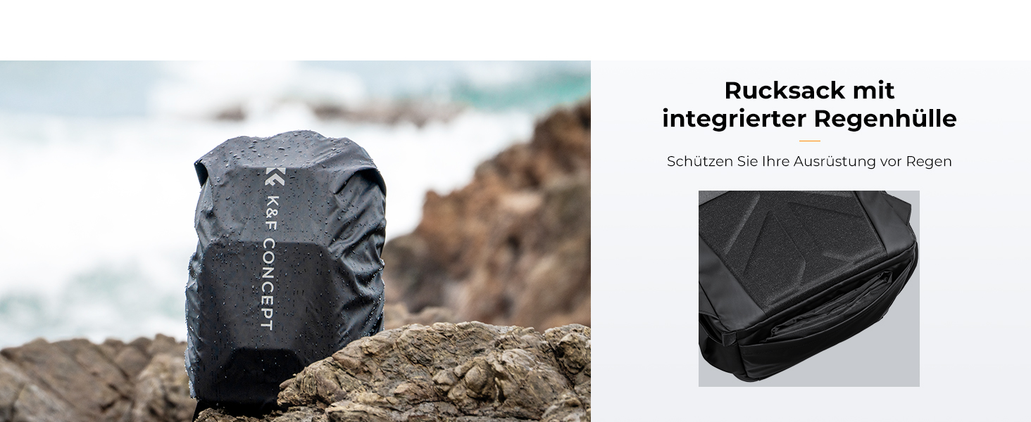 Рюкзак для камери K&F Concept: водонепроникний фоторюкзак для DSLR/зеркальних камер (20L, чорний)