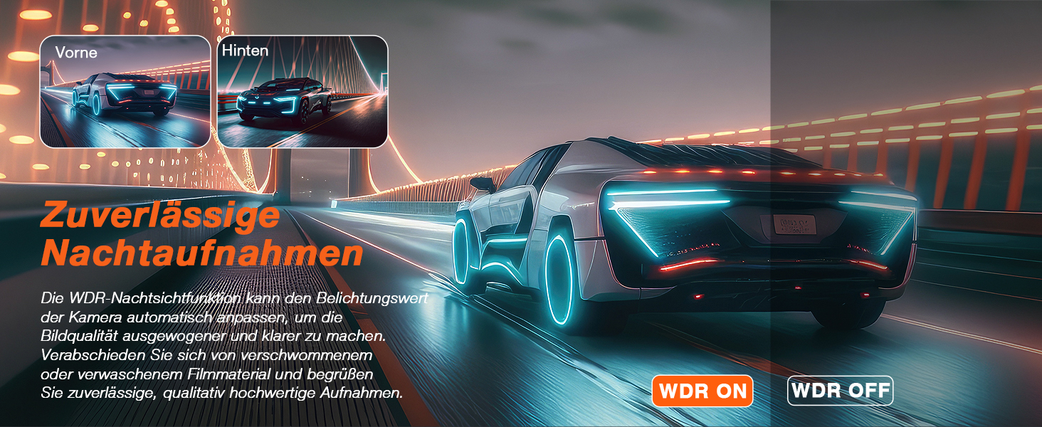 iZEEKER 2.5K Dashcam: Автомобільна відеореєстратор з двома камерами, 1440P, 170° кут огляду, G-сенсор, нічне бачення, паркувальний режим, WDR