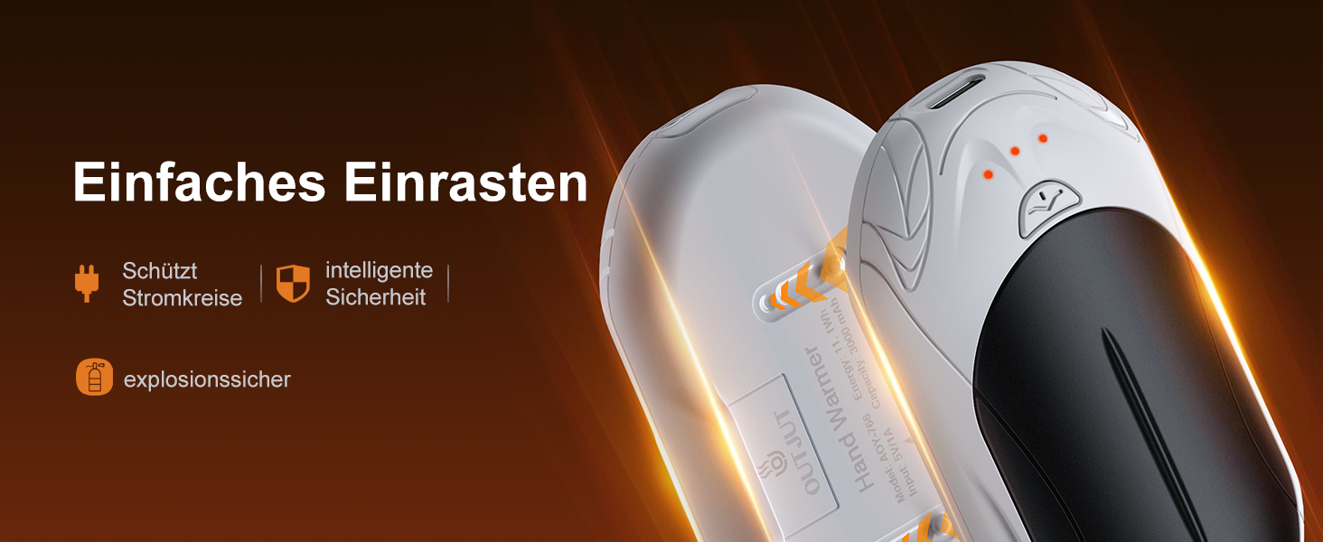 Електричний грієчка для рук 2-в-1 OUTJUT 6000mAh з USB, акумулятор 20 годин, 3 режими нагріву, швидкий нагрів, для спорту та відпочинку на природі взимку, подарунок на Новий рік (3 кольори)