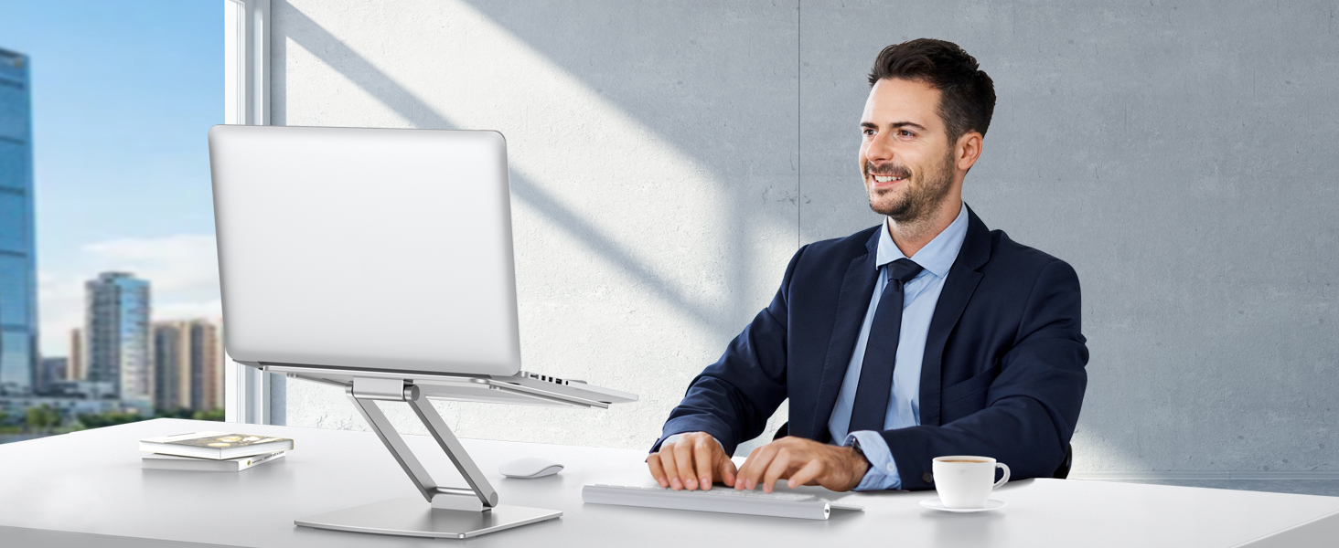 Підставка для ноутбука, алюміній, ергономічна, регульована висота, складна, з вентиляцією, для MacBook Air/Pro та ноутбуків 10-16