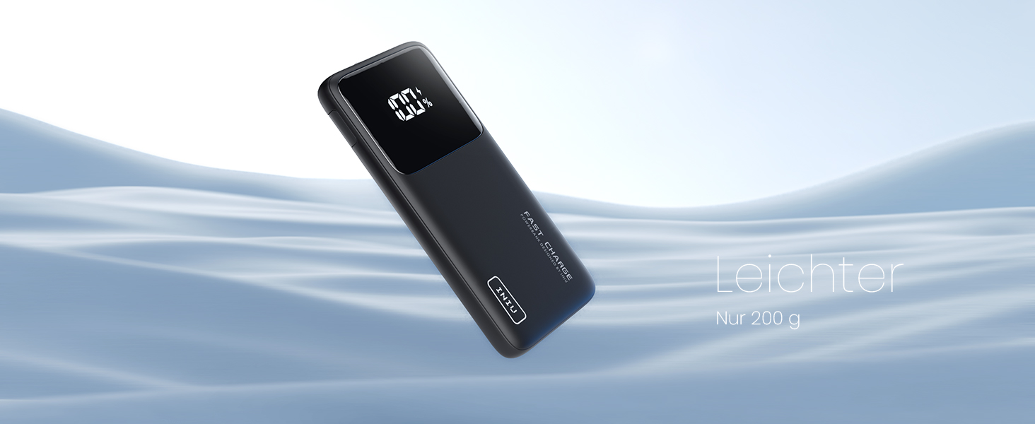 Power Bank INIU, 10000mAh, Швидка зарядка USB-C, PD3.0 QC4.0, Сумісний з iPhone, Samsung, iPad, Чорний