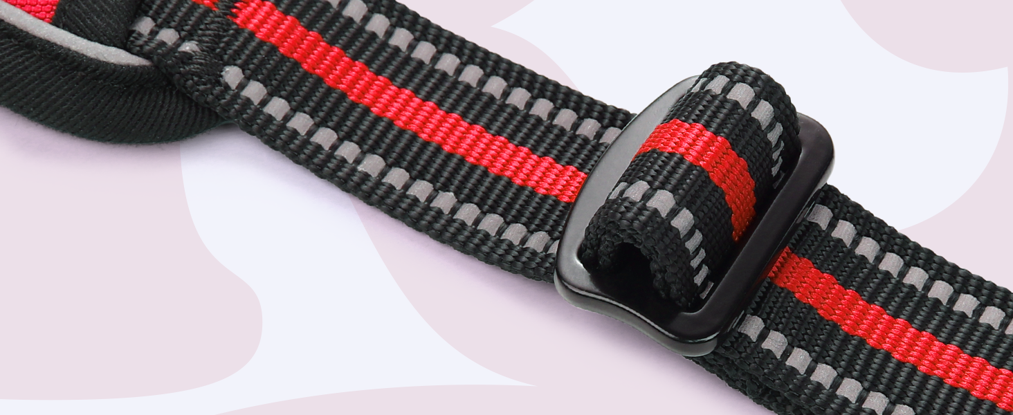 Нашийник для собак Rabbitgoo, великі породи, регульований, анти-тяга, з ручкою, м'який, світловідбиваючий, червоний, L (1 шт.)