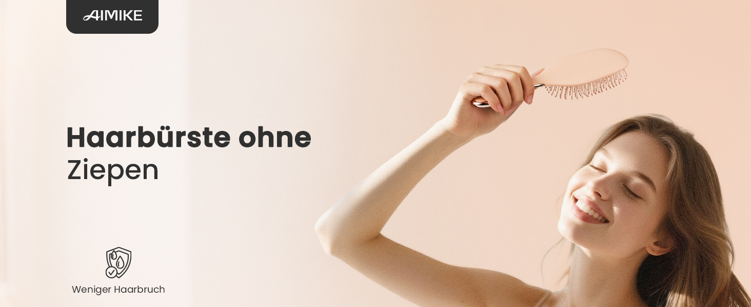 Щітка для волосся AIMIKE без пошкоджень, розпушувач з м'якими щетинками, безболісна розпушувальна щітка для складних вузлів, особливо делікатна до тонкого волосся, ідеальна для догляду за шкірою голови та масажу. Подушковий масажер LuxeSilk