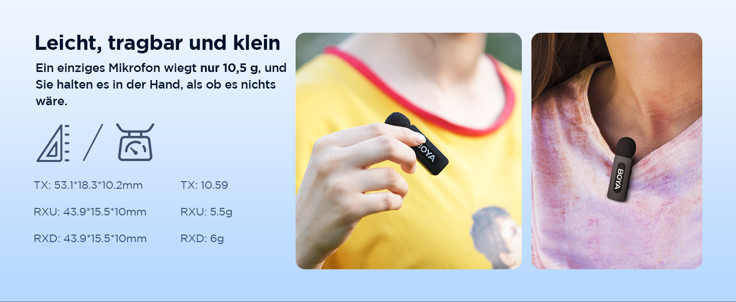 Мікрофон BOYA BY-V10 USB-C: Бездротовий мініатюрний мікрофон з шумозаглушенням для Android, смартфонів, ноутбуків, YouTube, подкастів, Facebook, Vlogging