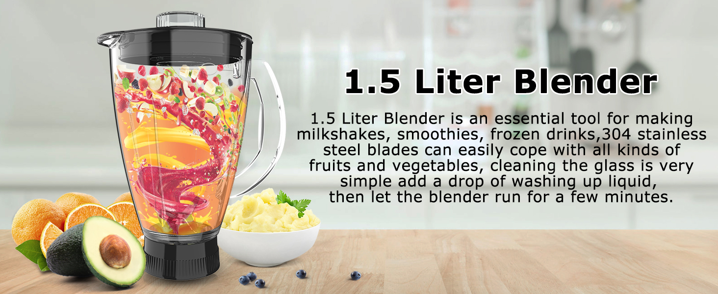 Homlee 3-in-1 Kitchen Machine with 1800W Power - Food Processor, Mixer, Meat Grinder & Juicer with 5.5L Stainless Steel Bowl