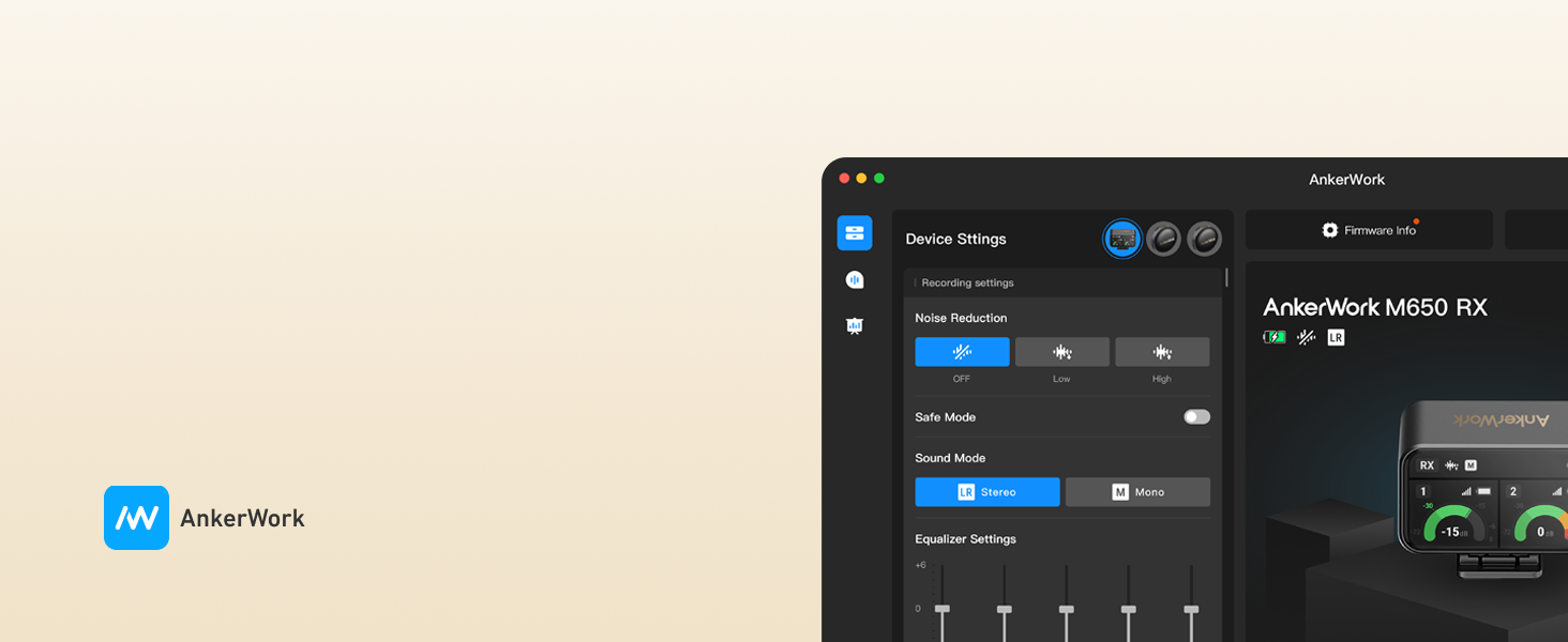 Мікрофон петличний AnkerWork M650 бездротовий, професійний, з шумозаглушенням, 2 канали, радіус дії 200м, акумулятор 15 годин, для Vlogs та стрімінгу (білий)