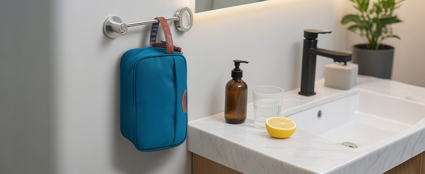 Чоловіча дорожня косметичка ECOHUB, водонепроникна, з великим відділенням та відділенням для мокрого одягу, з переробленого PET, з двома блискавками, чорна