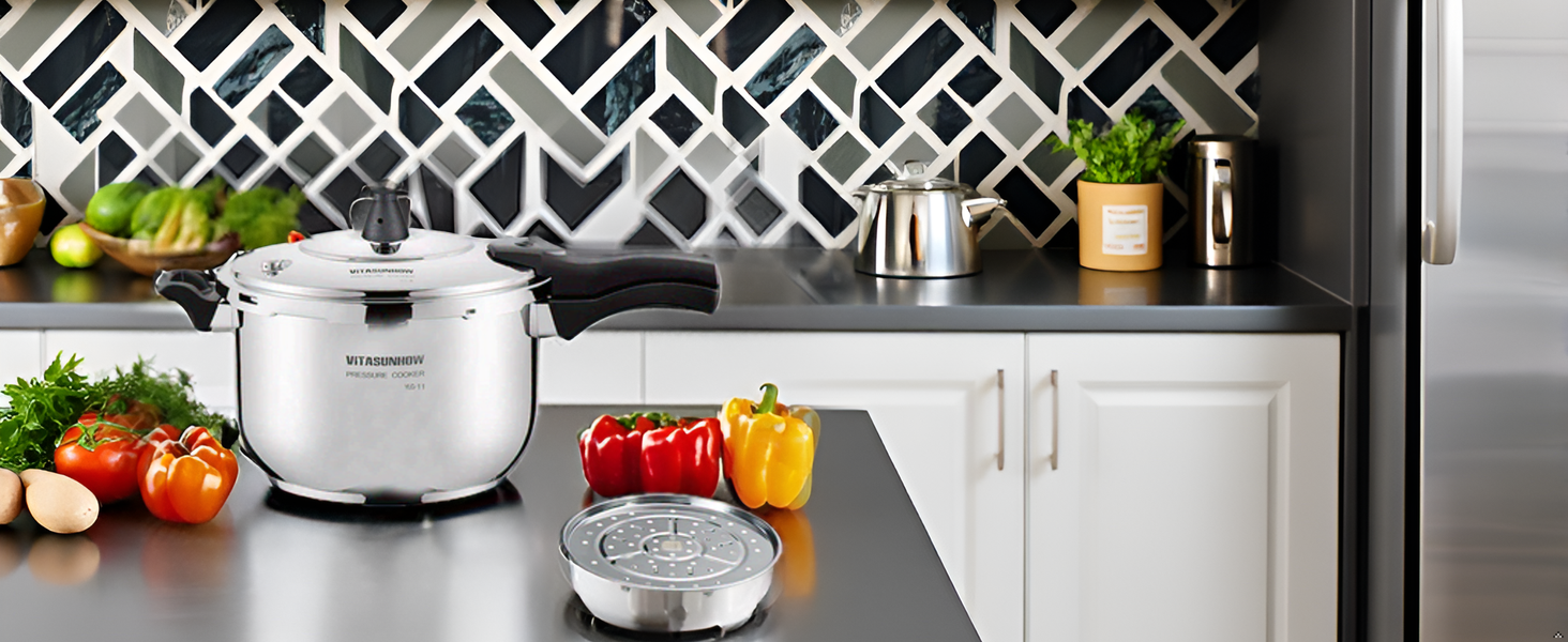 Друк-каструля з нержавіючої сталі 304 з системою безпеки - для індукційних, газових та всіх типів плит - професійне та домашнє використання (5 літрів)