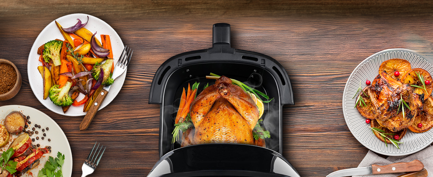 Аерофритюрниця Extralink 4.2L, 1400W з 10 функціями приготування, LED-сенсорний екран, економія енергії, 90% менше жиру