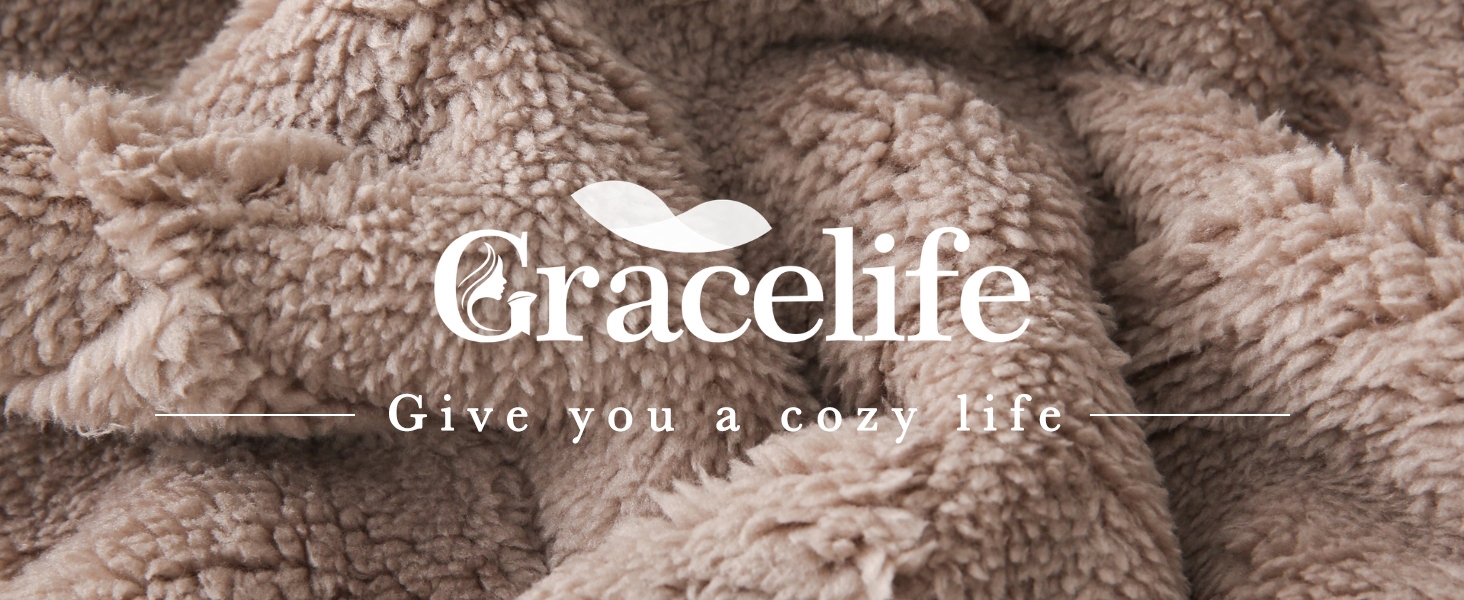 Плед Gracelife Sherpa з м'якого флісу, великий, теплий, 150 x 200 см, сірий