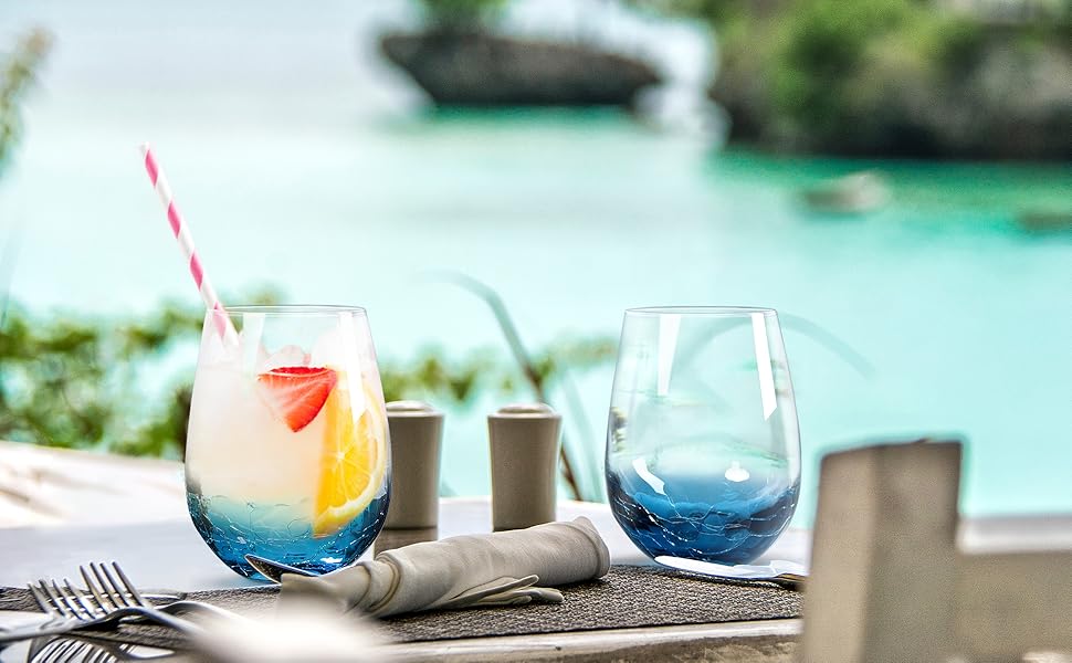 Елегантні кришталеві келихи Joeyan з ефектом синього льоду, набір 2 шт, 630 мл. Великі сині келихи з ефектом тріщин для червоного вина зі ніжкою, виготовлені вручну, кольорові, естетичні келихи для білого вина, подарунок для поціновувачів вина.