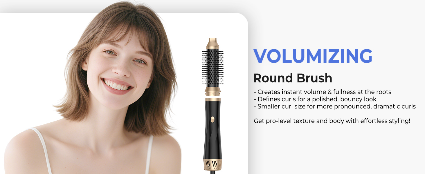 Airstyler 5 в 1: Фен-щітка, плойка, випрямляч для волосся. 1000W, 3 температурні режими, для об'єму, локонів та випрямлення. Білий (Чорний)