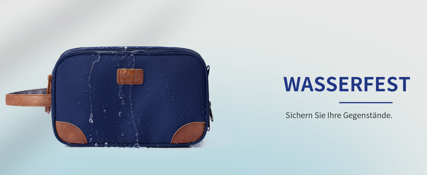 Чоловіча дорожня косметичка Ecohub, водонепроникна, з відділенням для мокрого одягу, з ремінцями, з перероблених матеріалів, з двома блискавками (синьо-зелена)