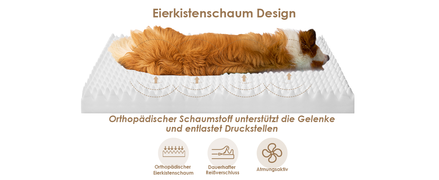 Ортопедичне ліжко для собак середнього розміру EHEYCIGA, 89x58x9 см, сіре, з м'яким наповнювачем, для переноски