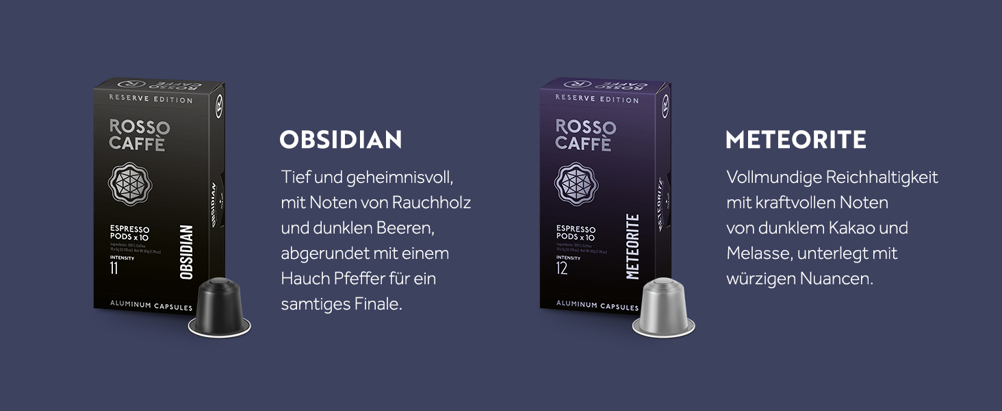 Капсули ROSSO CAFFÈ Nespresso Reserve Edition (80 шт.) - Мікс 8 сортів преміум еспресо, сумісні з Nespresso, Made in Italy