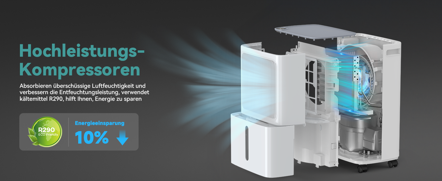 Електричний осушувач повітря LEENON 12л/24год, компресорний осушувач для дому, підвалу та ванної кімнати (до 30м²), з таймером та автоматичним вимкненням, білий