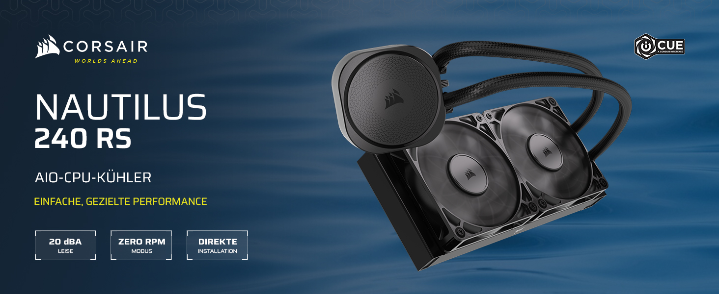 Система водяного охолодження Corsair Nautilus 360 RS для CPU - 240 мм, 3 вентилятори, чорний (без RGB)